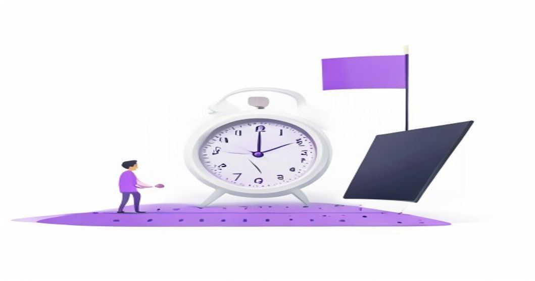 AI First 30 Minutes - Person with stopwatch and finish flag