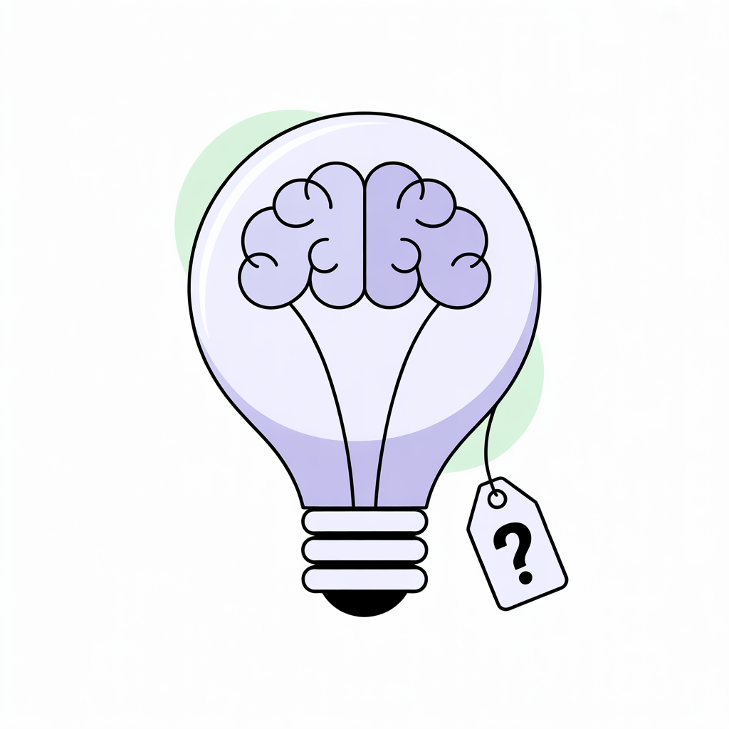 Lightbulb with brain illustration - What is AI simple explanation
